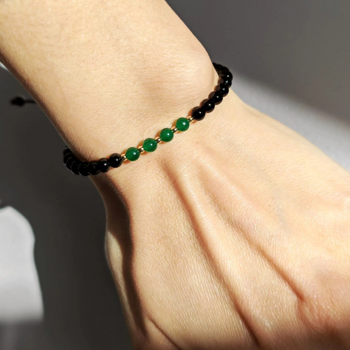 Bratara cu pietre negre si aur [2]