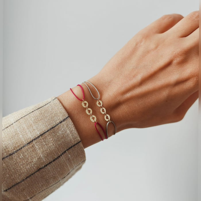 Bratara banuti inimi aur galben 14K [2]