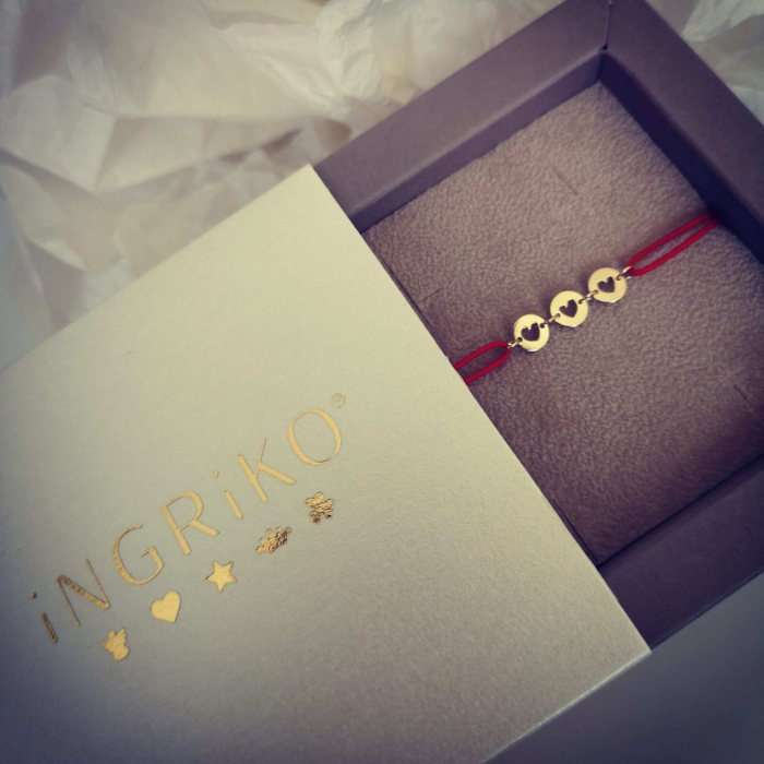 Bratara banuti inimi aur galben 14K [4]