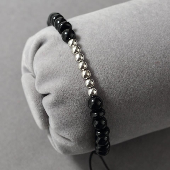 Bratara barbati din argint 925 rodiat cu pietre onix – accesoriu elegant [1]