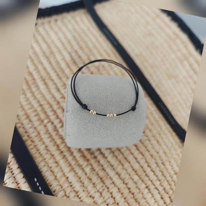 Bratara bilute aur 14K snur reglabil unisex [3]