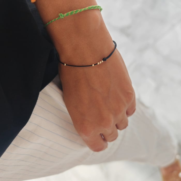Bratara bilute aur 14K snur reglabil unisex [2]