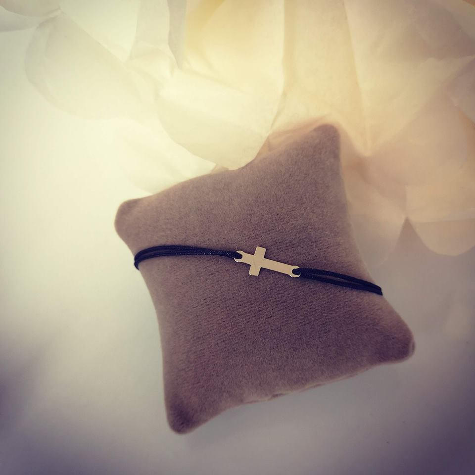 Bratara cruciulita aur galben 14K [3]
