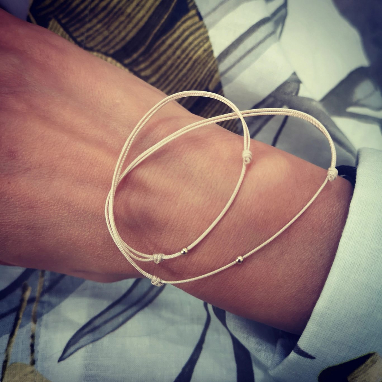 Bratara cu snur biluta aur galben 14K [4]