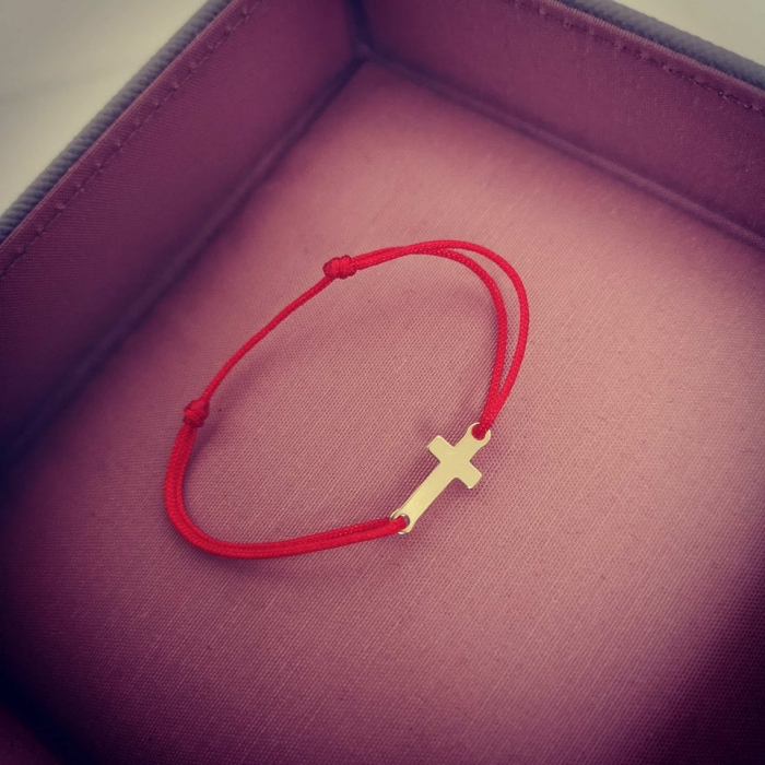 Bratara cu cruciulita din aur galben 14K pentru bebelusi si copii [2]