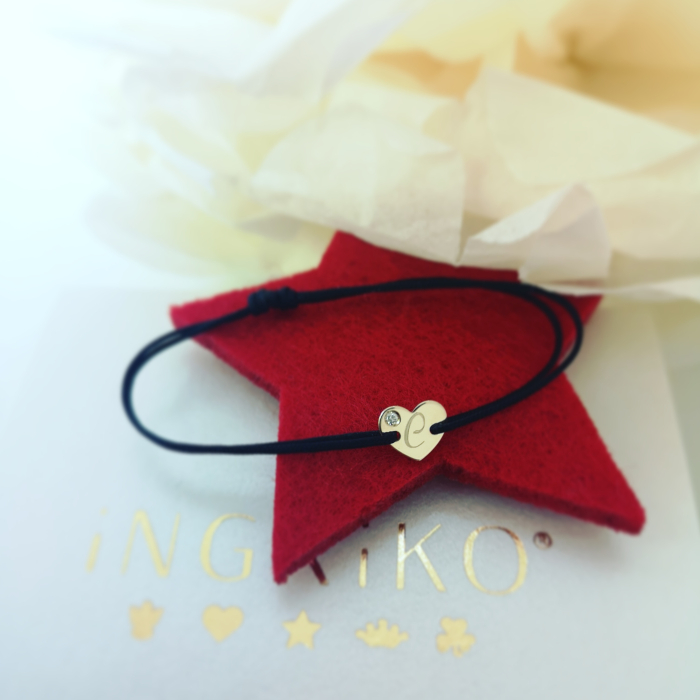 Bratara cu diamant natural si inimioara din Aur 14K [5]