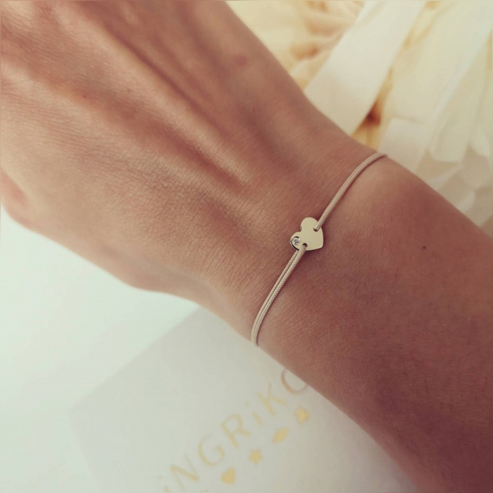 Bratara cu diamant si inima aur 14K [3]