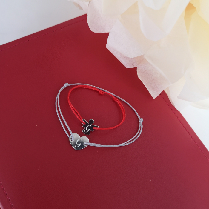 Bratara cu initiala gravata pe ingeras argint 925 [6]