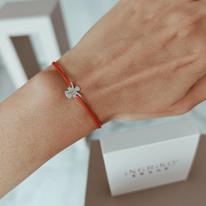 Bratara cu initiala gravata pe ingeras argint 925 [3]