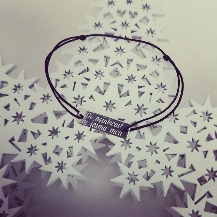 Bratara cu mesaj De neinlocuit in inima mea - argint 925 [2]