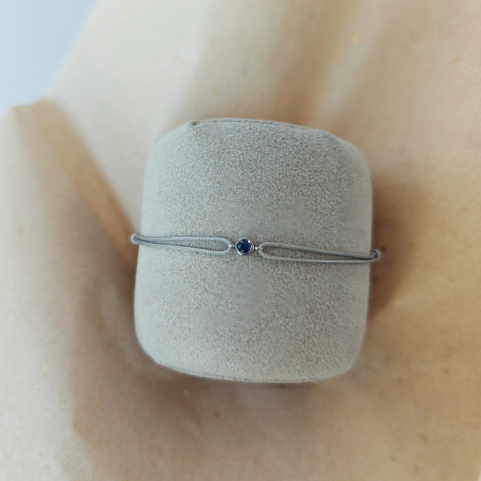 Bratara cu safir albastru - aur alb 14K [4]
