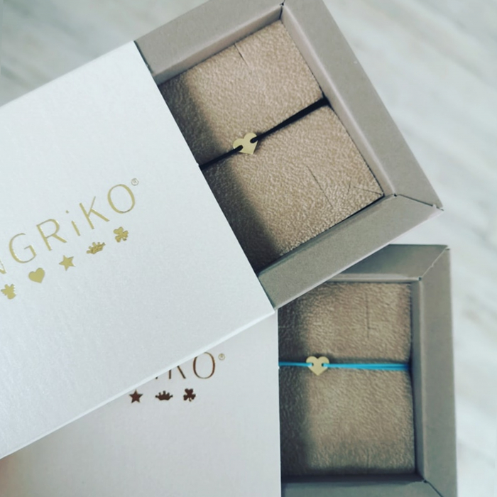 Bratara cu snur aur 585 inima 7mm [4]