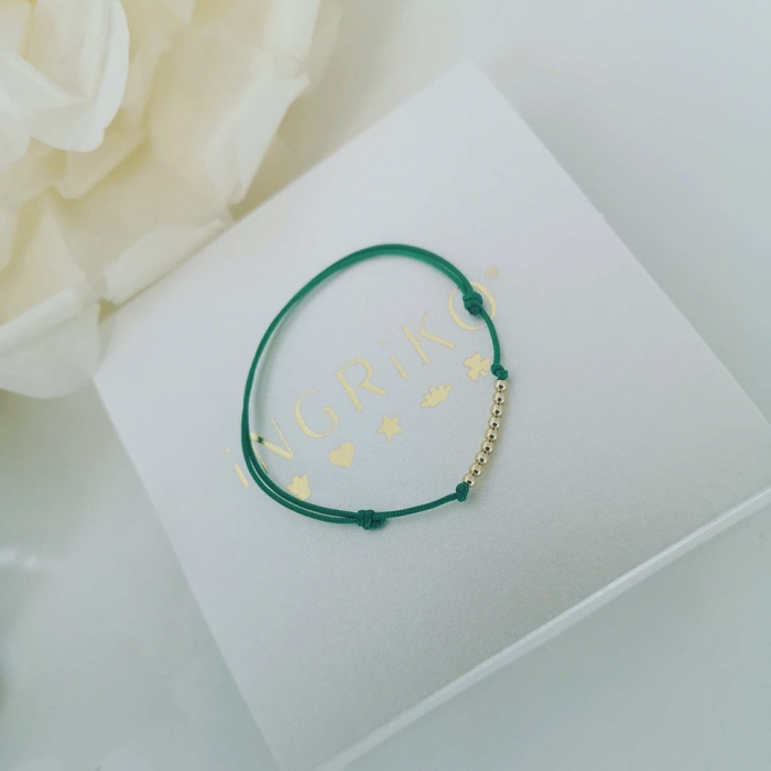 Bratara cu snur si bilute de aur 14K [5]