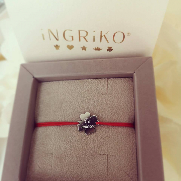 Bratara cu trifoi din argint 925 rodiat [2]