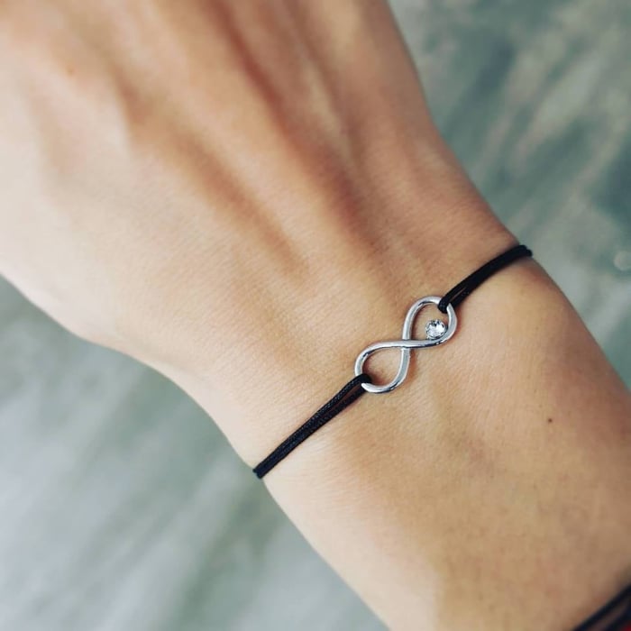Bratara snur argint 925 cu infinit si cristal [1]