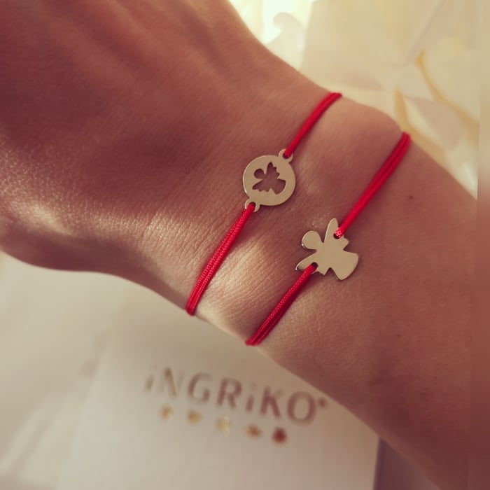 Bratara ingeras aur 14K copii snur reglabil [4]