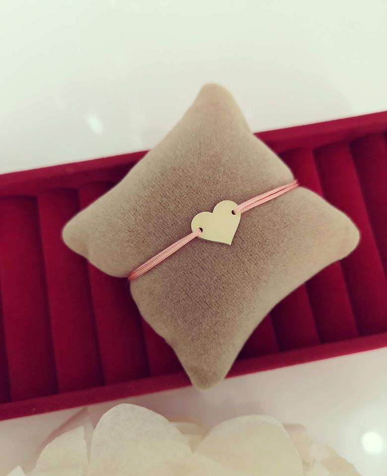 Bratara inima aur galben 14K [3]