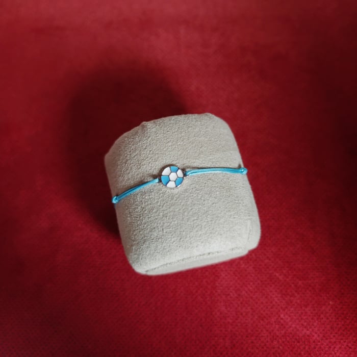 Bratara Minge Fotbal din argint 925 cu snur reglabil [1]