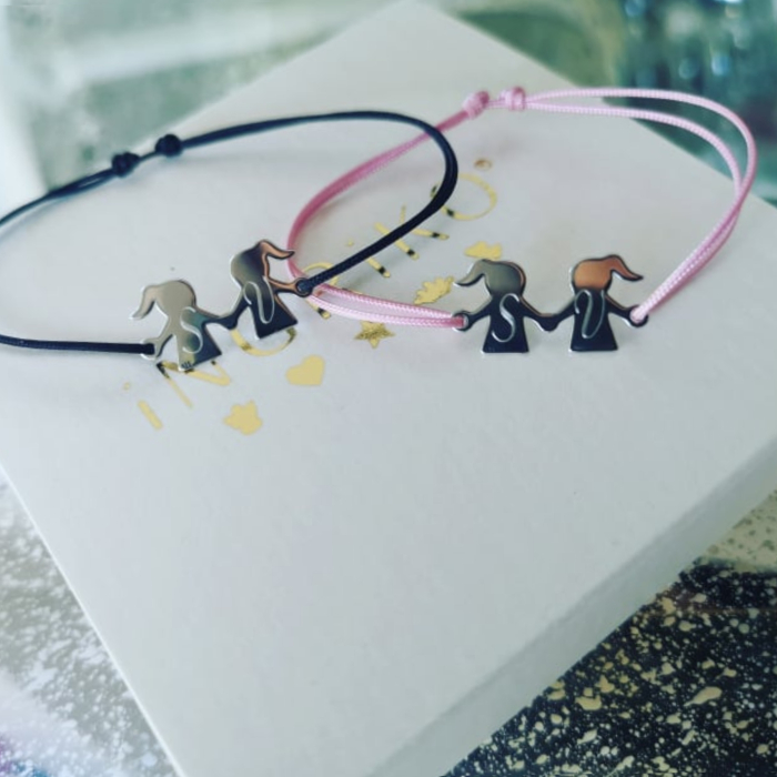 Bratara personalizata argint 2 prietene / surori [3]