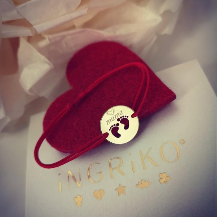 Bratara Personalizata Banut Aur 14K - Talpite Bebelus [6]