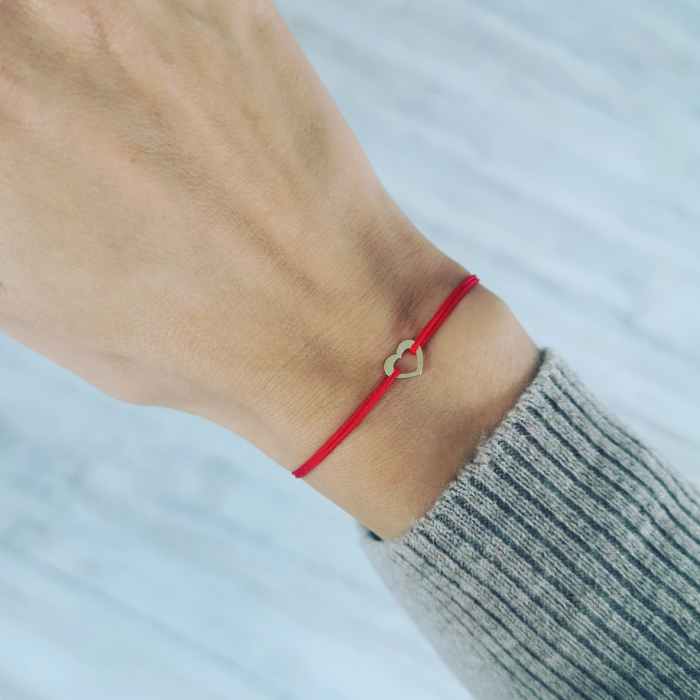 Bratara Snur Aur 14K cu Charm Mini Amore [5]