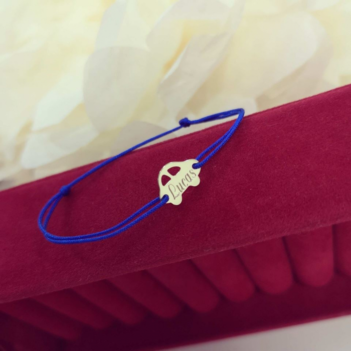 Bratara snur aur 14K cu masinuta [5]