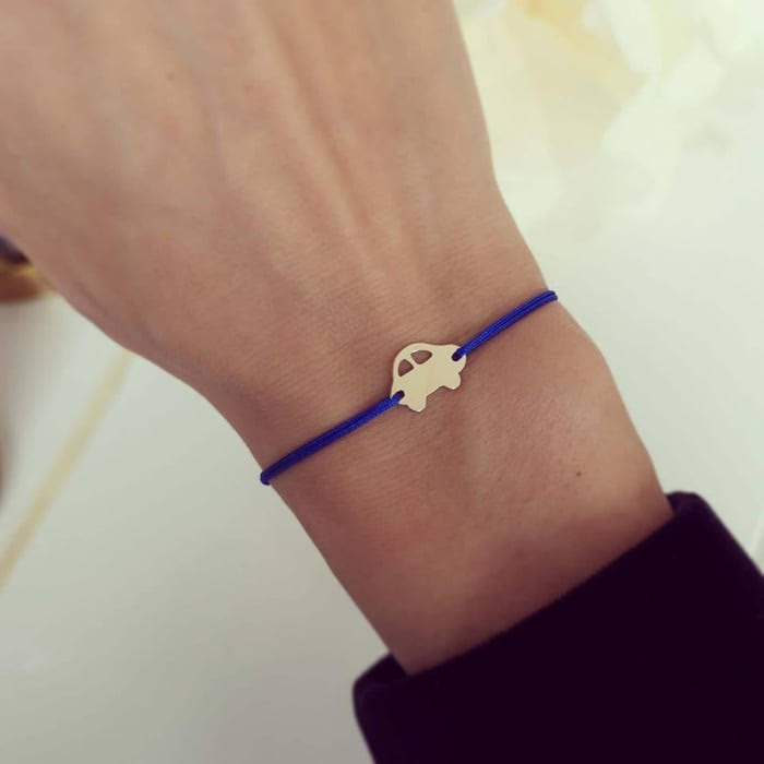 Bratara Snur Aur 14K cu Masinuta Personalizata pentru Baieti [7]