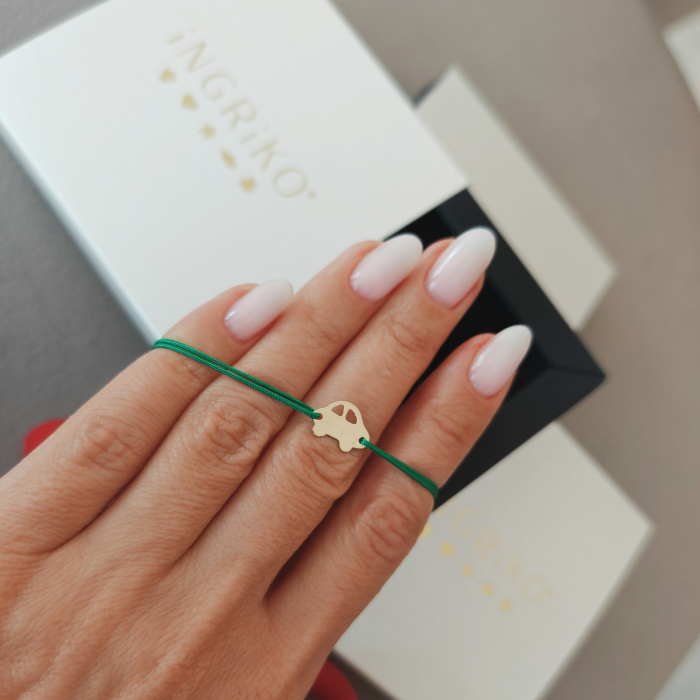 Bratara Snur Aur 14K cu Masinuta Personalizata pentru Baieti [7]