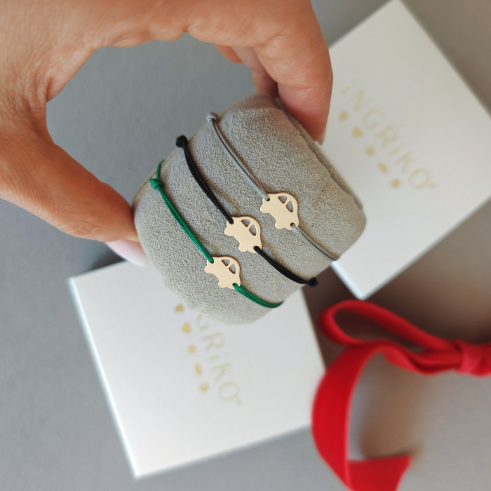 Bratara Snur Aur 14K cu Masinuta Personalizata pentru Baieti [9]