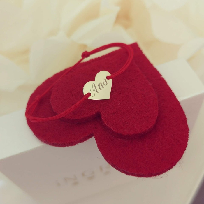 Bratara snur copii aur 585 cu inimioara [2]