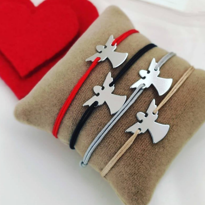 Bratara snur cu inger din argint 925 rodiat [2]