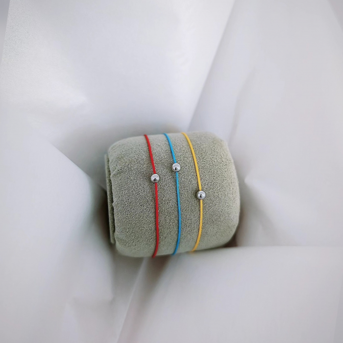 Bratara Snur Rosu Bebe cu Biluta de Argint 4mm [2]