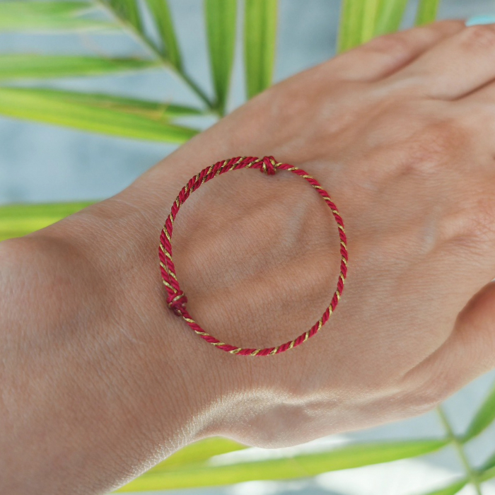 Bratara snur rosu cu auriu - bebelusi [2]