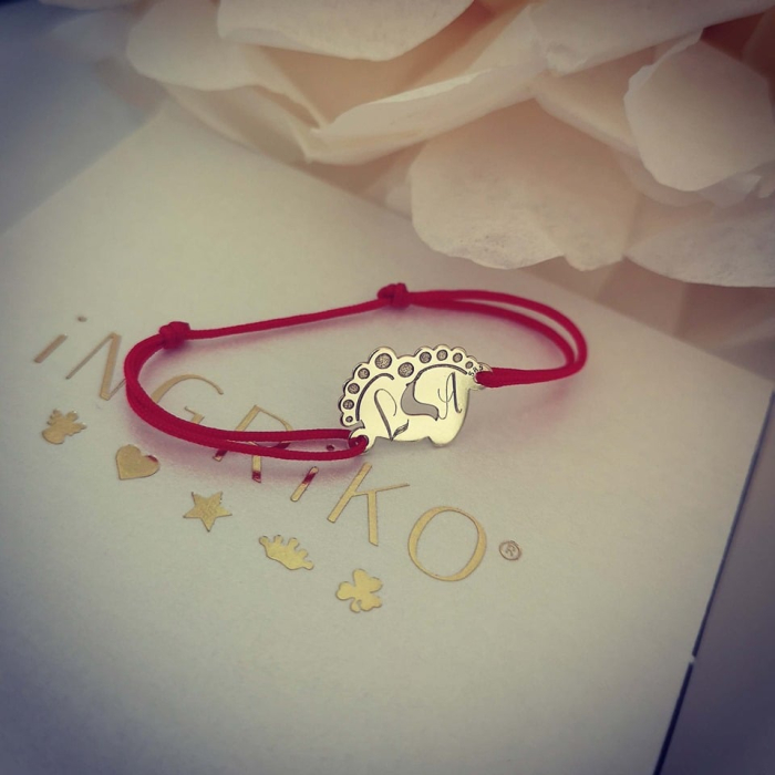 Bratara Talpite Bebe Personalizata Aur Galben 14K cu Gravura [4]