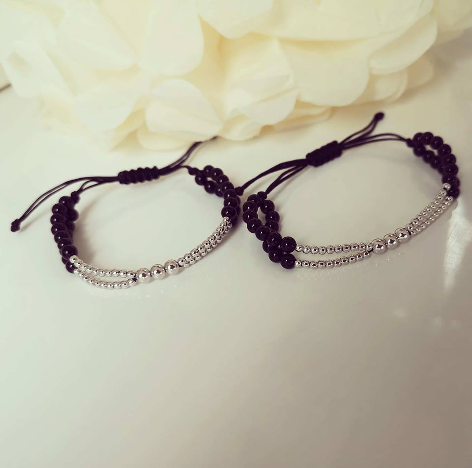 Bratara Trio Beads, Argint & Onix [3]