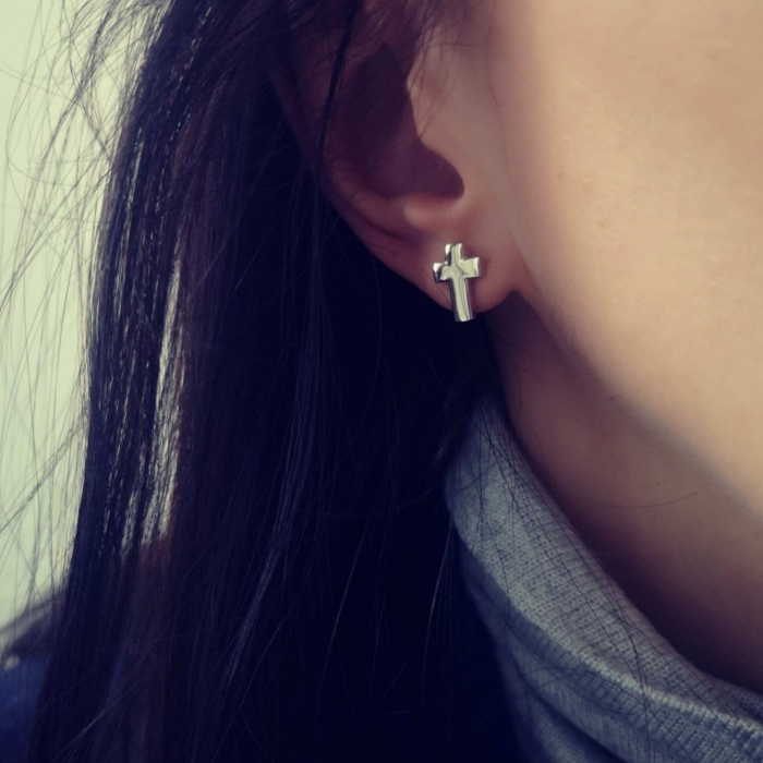Cercei argint cruce [2]