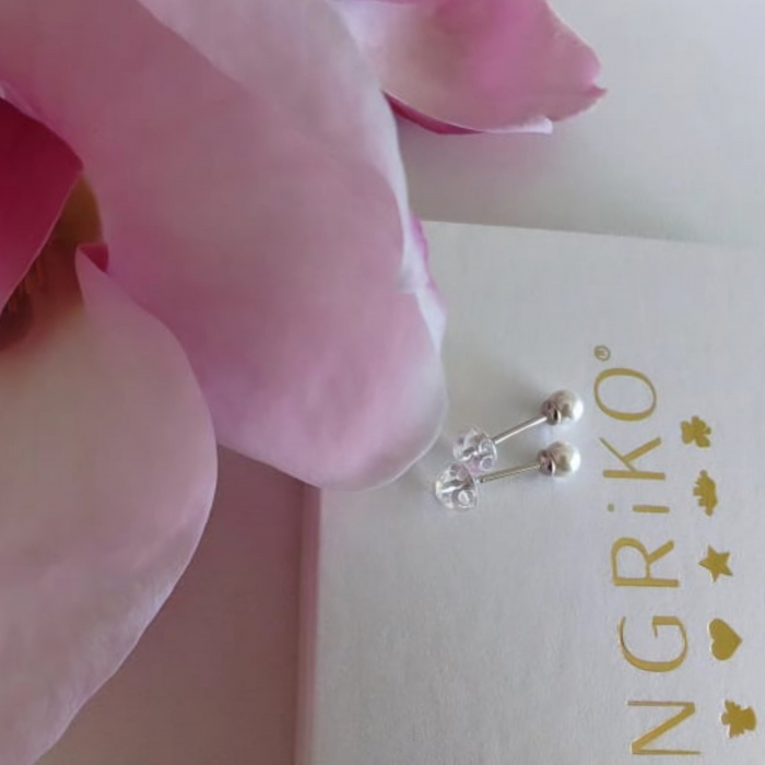 Cercei argint cu perle 4mm [3]