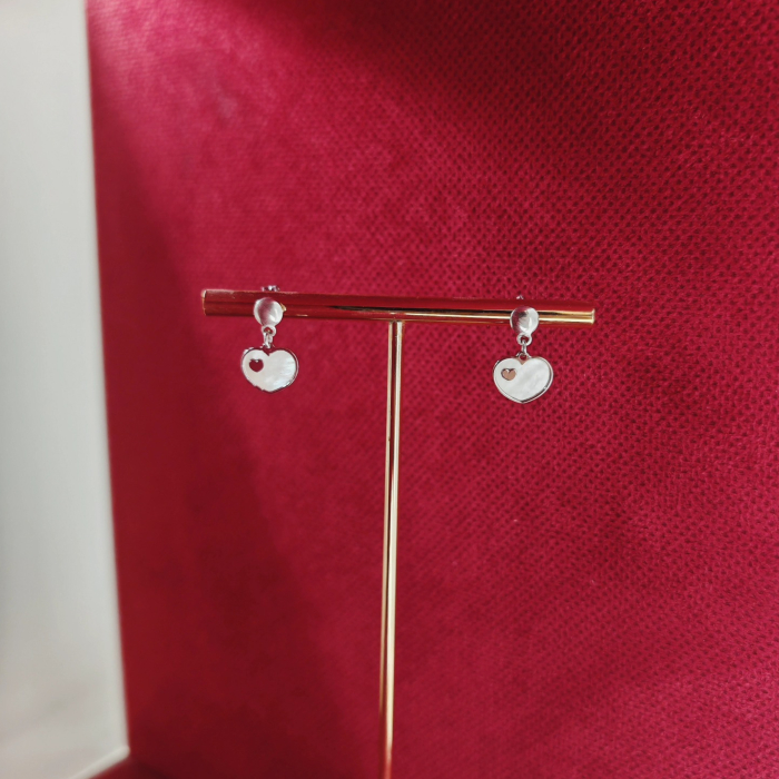 Cercei argint inimioare cu sidef - bijuterii femei [2]