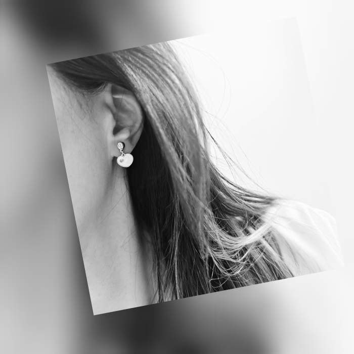 Cercei argint inimioare cu sidef - bijuterii femei [3]