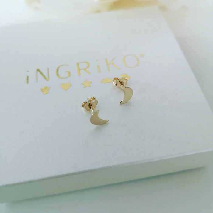 Cercei aur 14k dama, model semiluna
