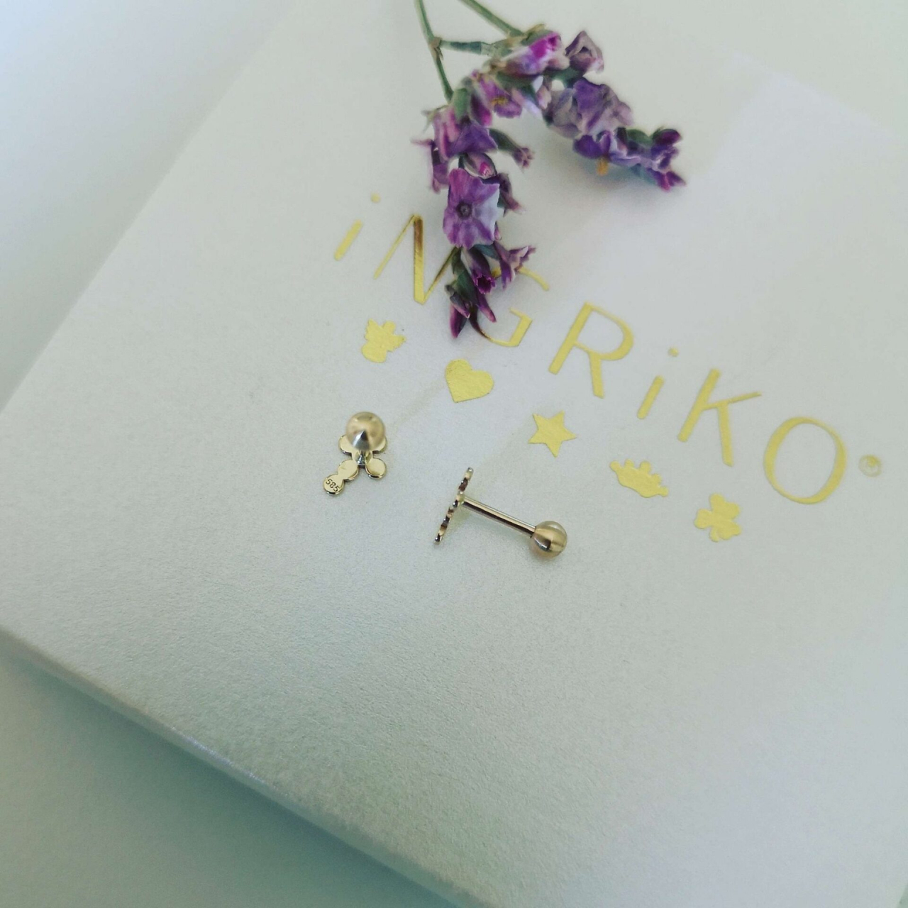 Cercei cruciulite copii, aur galben 14K [3]