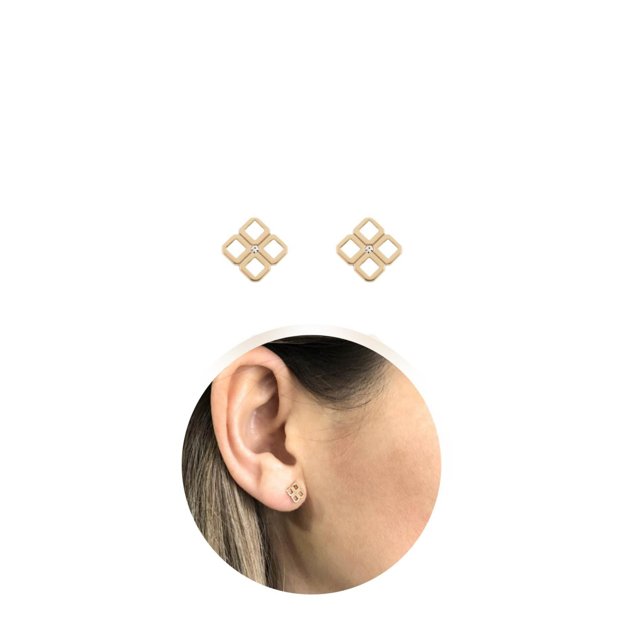 Cercei cu diamante, aur 14K [3]