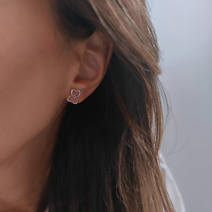 Cercei cu inimioare din argint 925 rodiat [2]