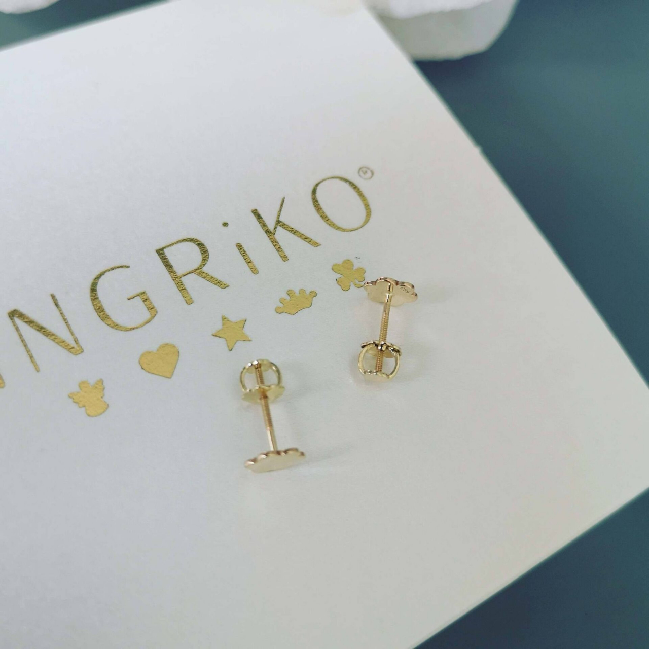 Cercei floricele din aur pentru fetite [6]