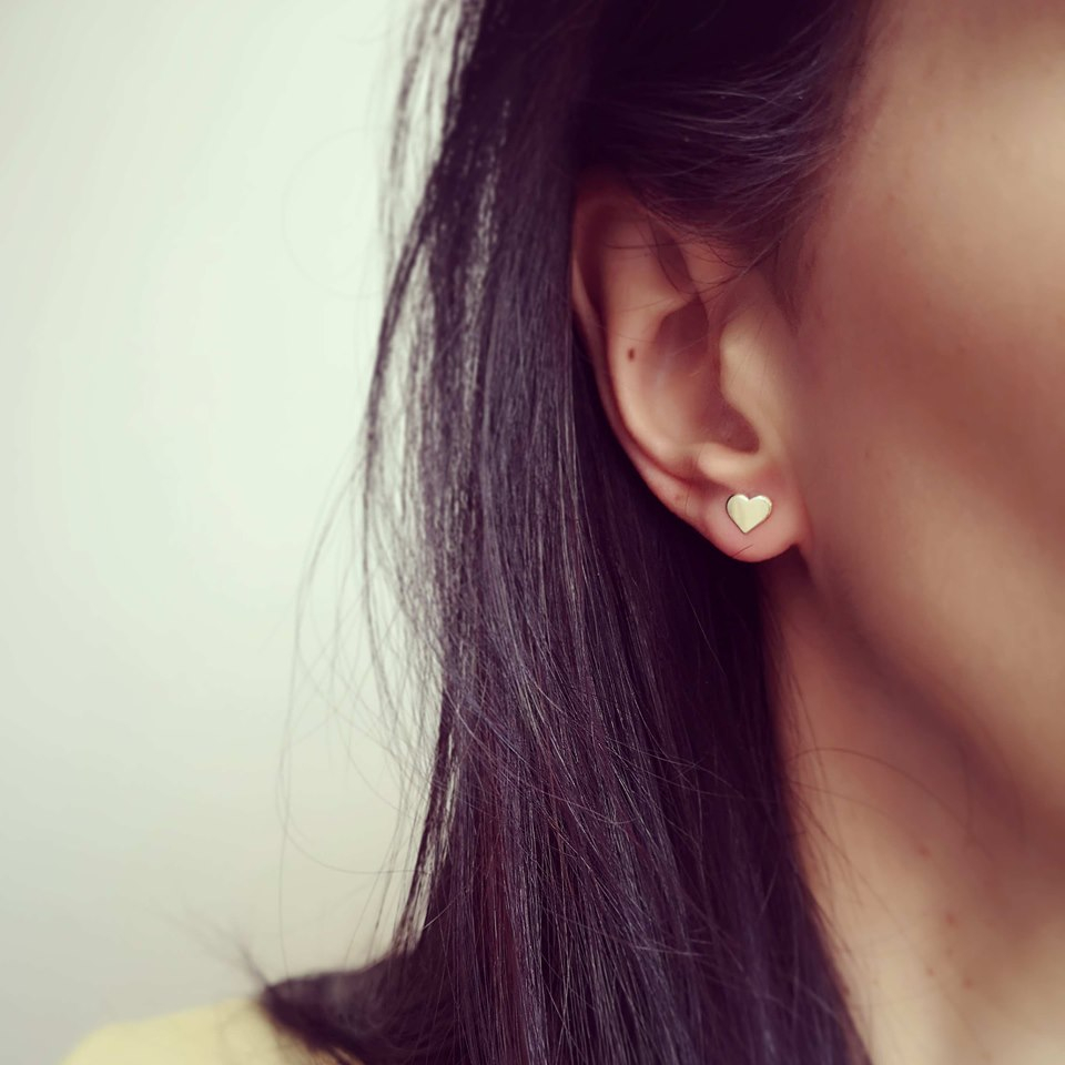 Cercei Inimi Aur galben 14K [2]