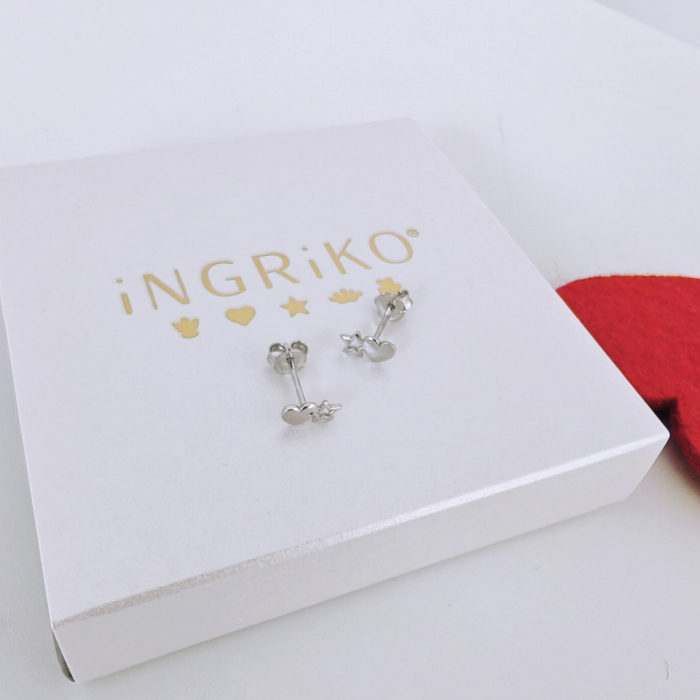 Cercei minimalisti argint 925 inima stea [3]