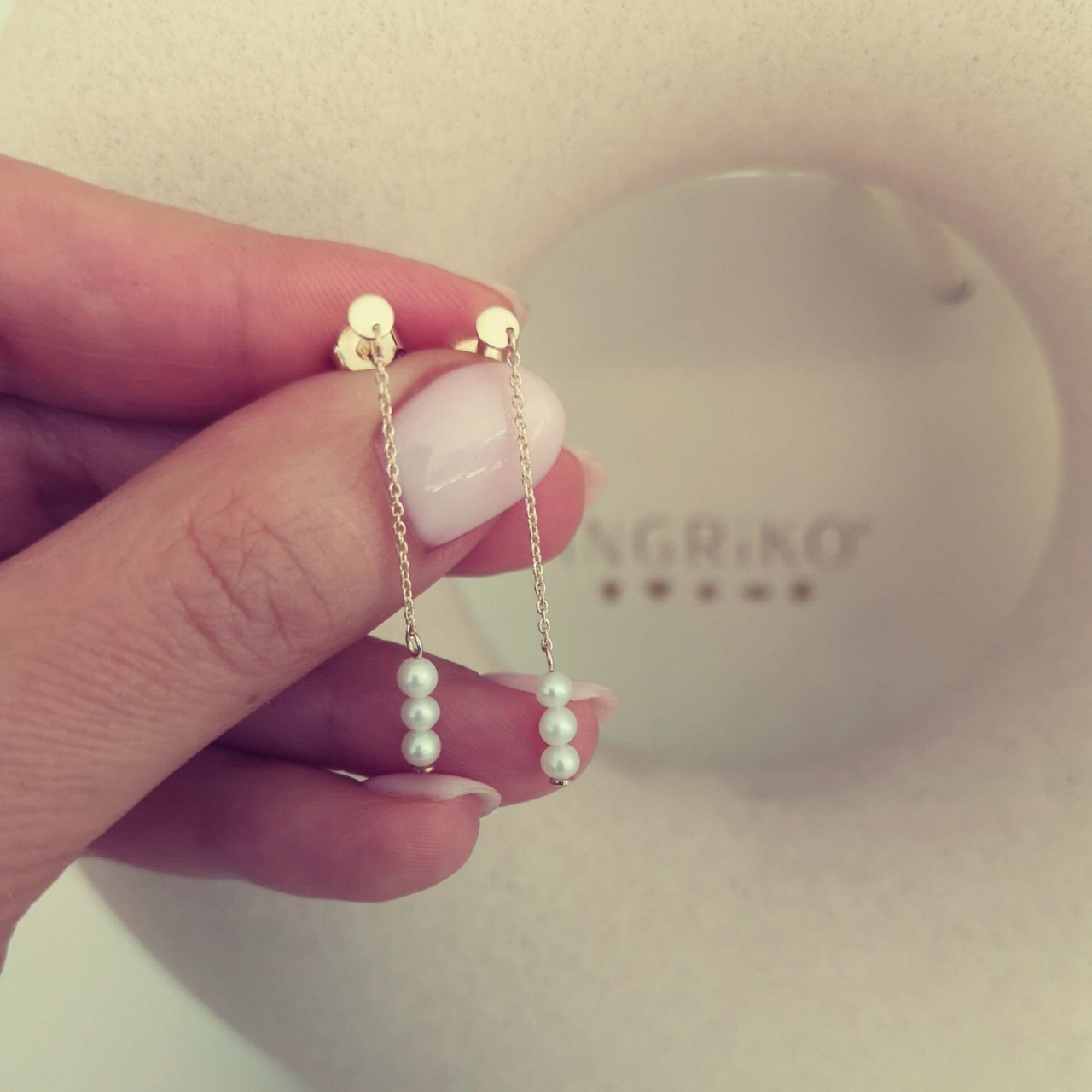 Cercei Perle, aur galben 14K [4]
