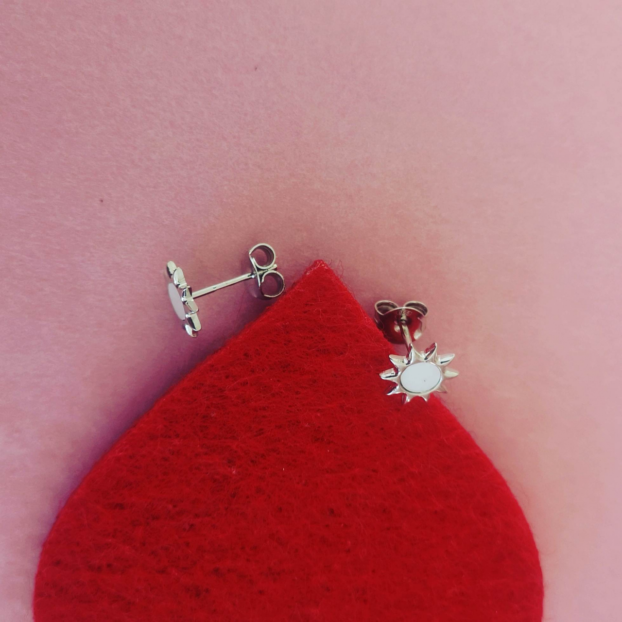 Cercei soare sidef, argint 925 rodiat [3]