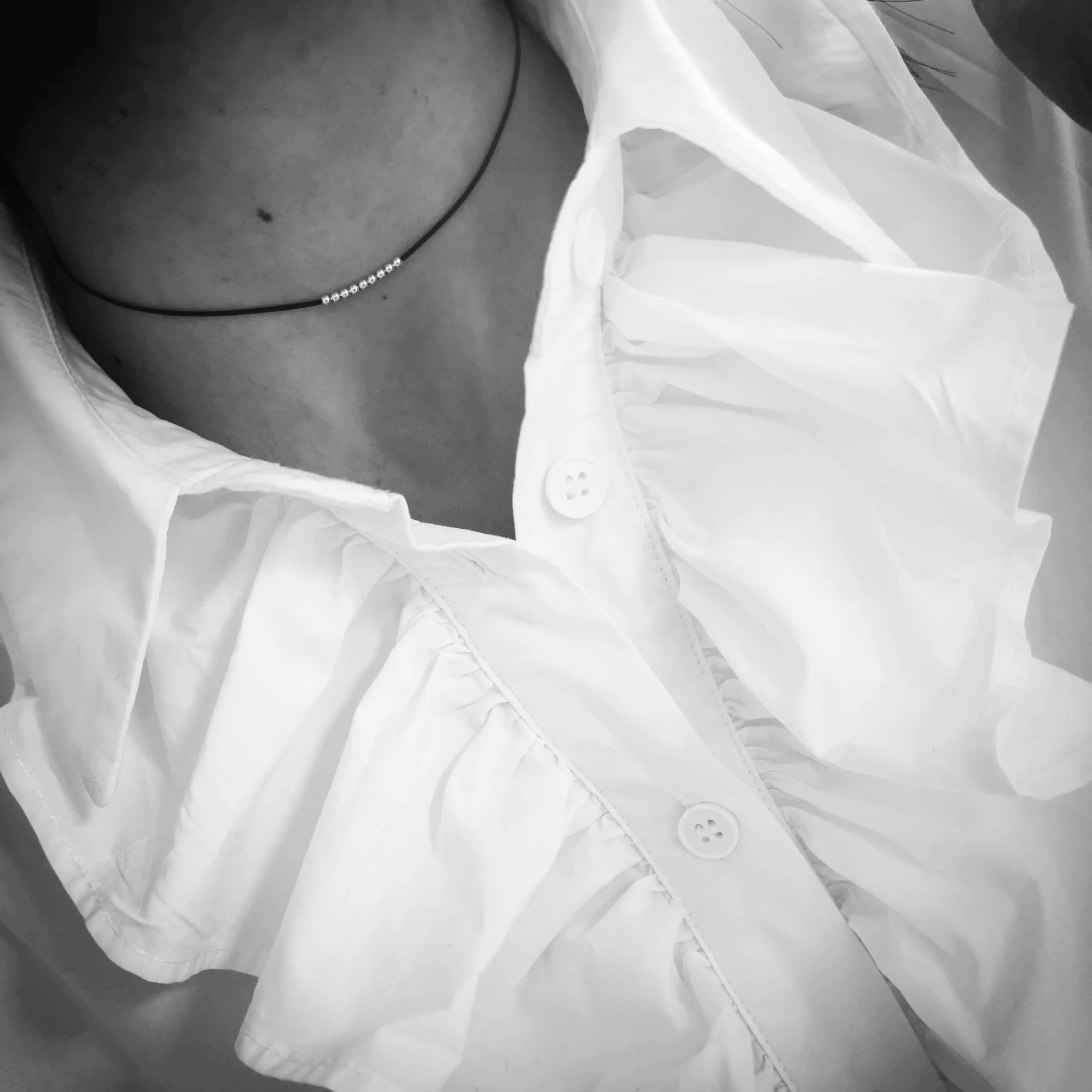 Choker argint snur reglabil si bilute 925 [4]