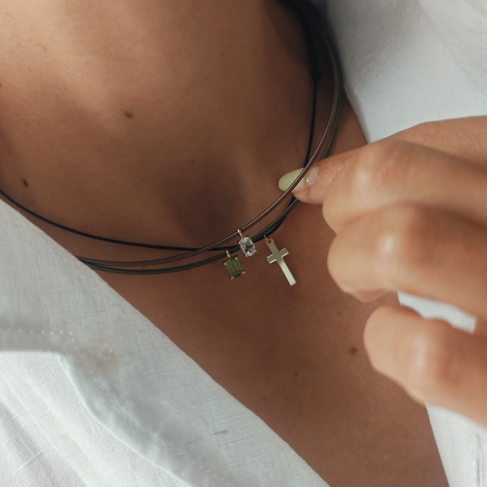 Colier Choker Personalizabil cu Inchidere din Aur Galben 14K Ingriko [10]